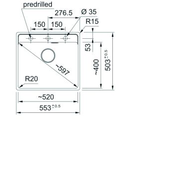 Franke Fragranitbecken MRG 210-52 A Steingrau Druckknopf Edelstahl